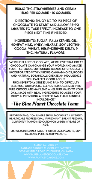 Delta 9 Strawberries and Cream Chocolate Bar - 150mg White Chocolate