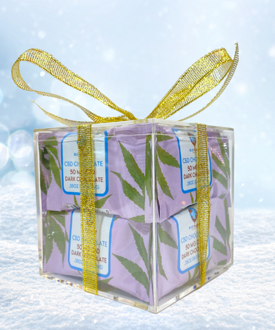 Holiday Gift Box CBD 50mg Chocolate Squares - 8 Pack