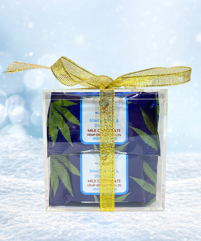 Holiday Gift Box 50mg Delta 8 + 20mg CBN Sleep Chocolate Squares - 8 Pack