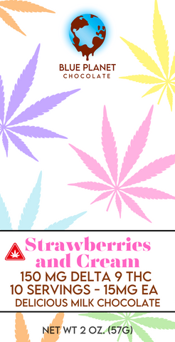 Delta 9 Strawberries and Cream Chocolate Bar - 150mg White Chocolate