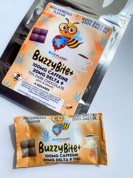 Buzzy Bite + Delta 9 Caffeine Square - 6 Squares