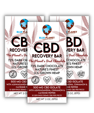 CBD Recovery Chocolate Bar - 500mg CBD - 3 Pack