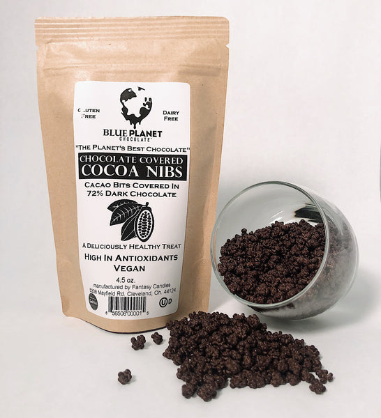 72% Dark Chocolate Covered Cocoa Nibs