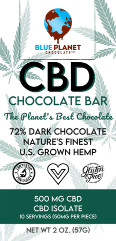 CBD Dark Chocolate 500 mg- Our 72% dark chocolate is not just smooth and delicious, it’s also a terrific delivery system for CBD’s.