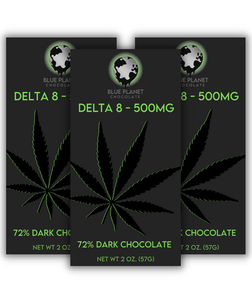 Delta 8 Dark Chocolate Bar 500 mg - Three Pack