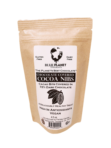 72% Dark Chocolate Covered Cocoa Nibs